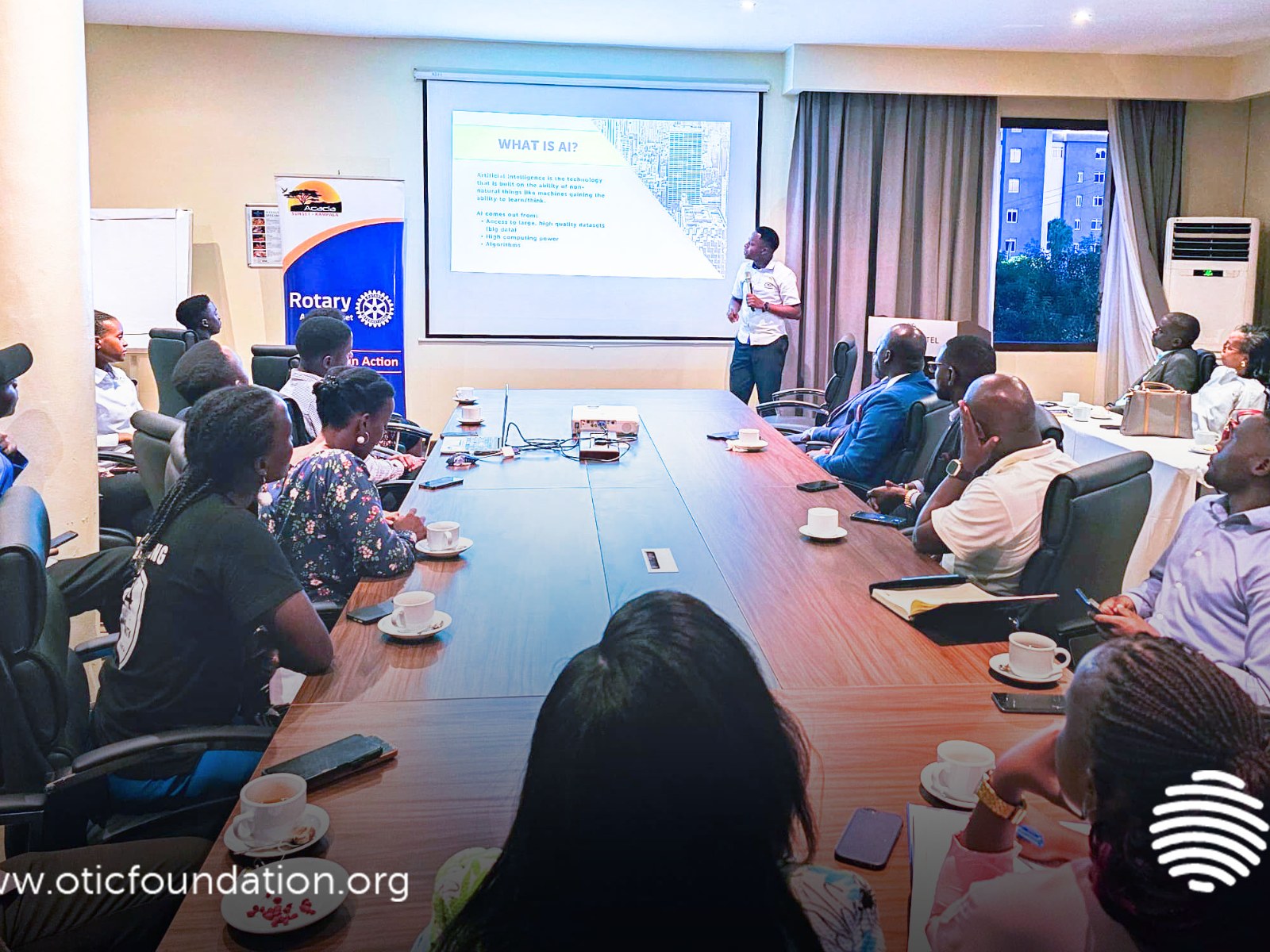 Otic Foundation team member leading an AI training session