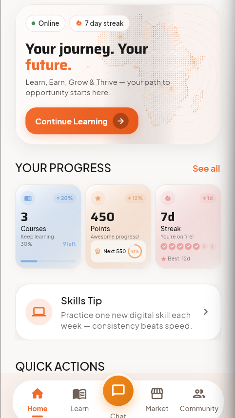 Offline AI interface mockup